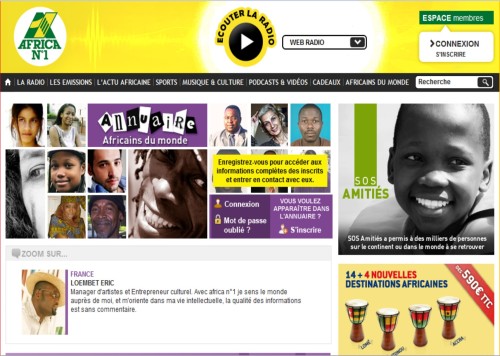 Afrique1.com copie écran